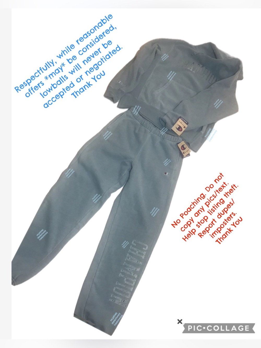 BNWT Urban Outfitters Lim Ed. Champion RW Set Excl Lim Ed M Hoodie, M Pants NWT - Picture 8 of 14